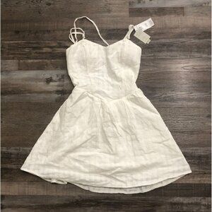 Hollister Open-Back Crosshatch Skort Dress Womens XS White New with Tags